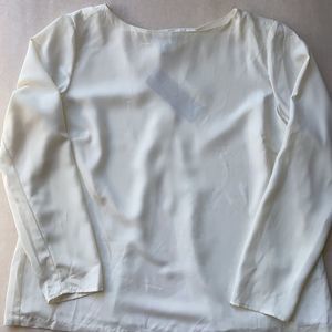 Lauren Ralph Lauren Ivory/Cream Long Sleeve Open Back Blouse Womens Sz 10 NWT